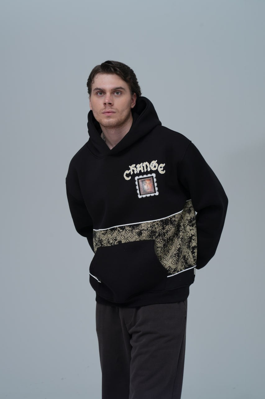 "Change" Panelled Hoodie