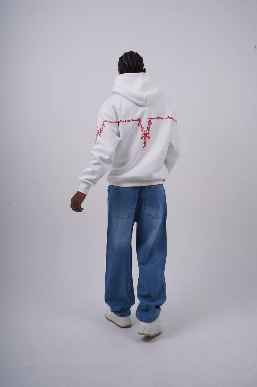"Heartbeat" Embroidered Graphic Hoodie