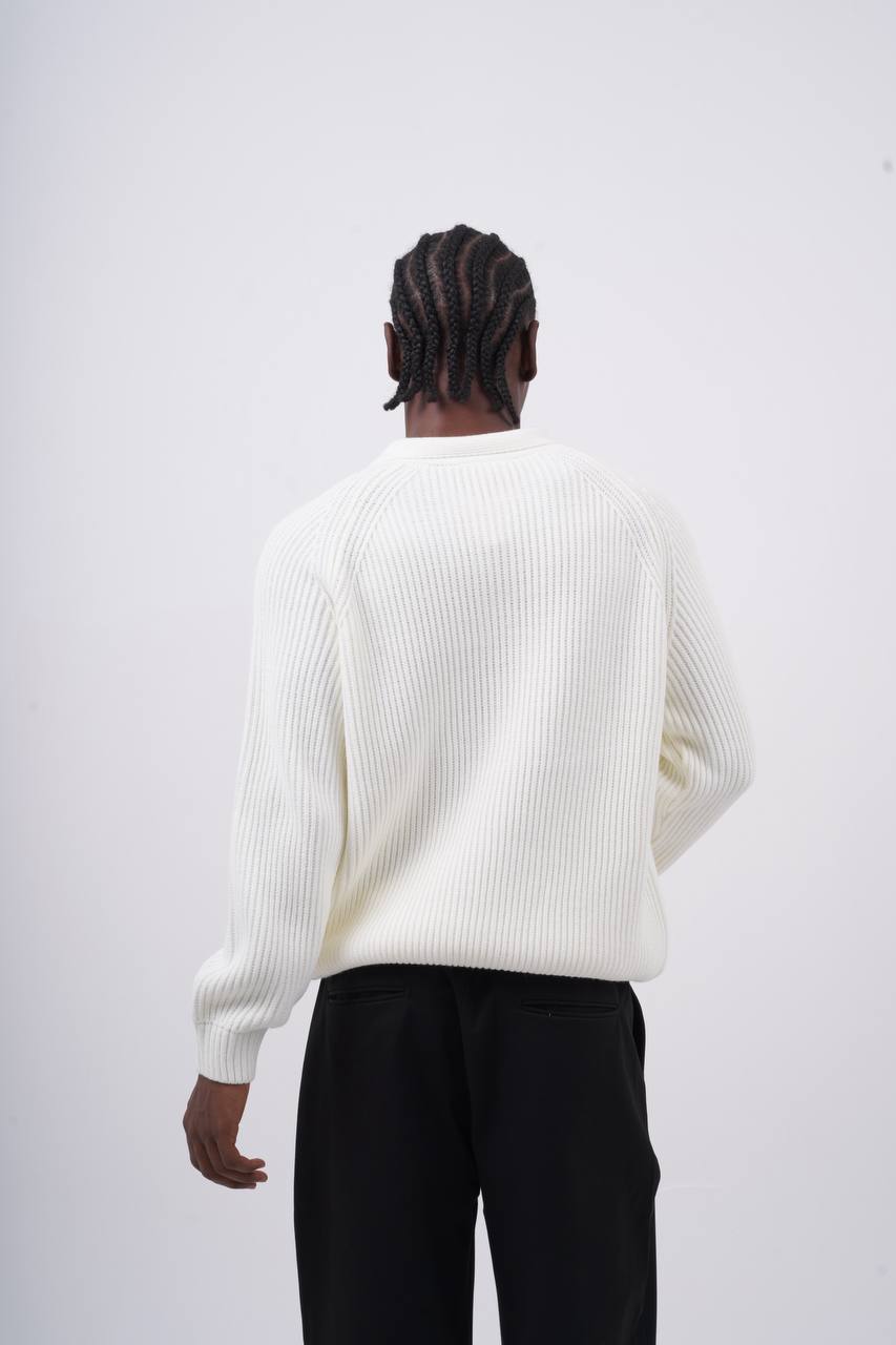 Ribbed Knit Half-Zip Sweater
